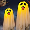 thumbnail image 6 of Pompotops ! Halloween Ghost Hanging Ghost Hanging Luminous Pumpkin Lantern Shopping Mall Shop School, Courtyard, Indoor And Outdoor Decoration Decorative Ornaments,Gift, 6 of 8