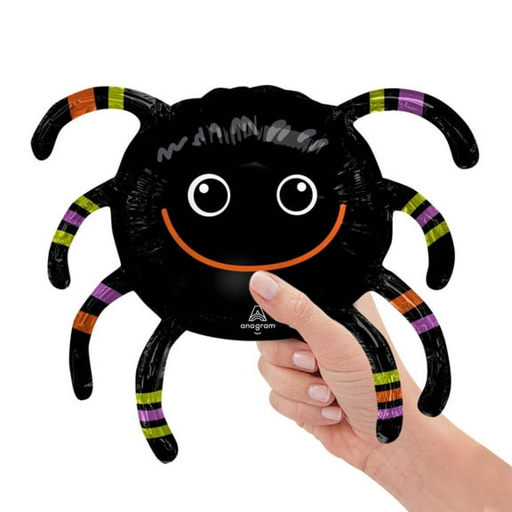 Smiley Spider Mini Shape (Air-Fill Only) Foil Mylar Balloon - Party Supplies Decorations