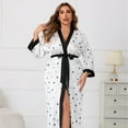 thumbnail image 6 of WTOBBY Plus Size Women's Kimono Robe 3X-6X Floral Print Lace Trim Lightweight Cover Up Sexy Loungewear Comfy Home Wear Nightwear Bathrobe,White 2XL, 6 of 7