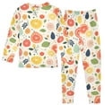 thumbnail image 2 of Dailycode Cotton Pajama Set Snug Fit Long Sleeve Top and Pants for 18M-8Y Tomato Orange Berry, 2 of 7