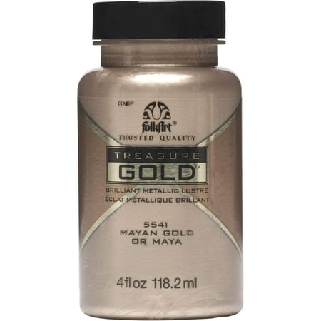 UPC: 0028995055416 | Folkart Treasure Gold Paint 4oz-Mayan Gold