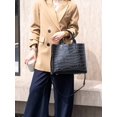 thumbnail image 4 of Genuine Cowhide Leather Women Tote Bag,Crocodile Embossed Crossbody Shoulder Purse, Purse for Work, 4 of 8