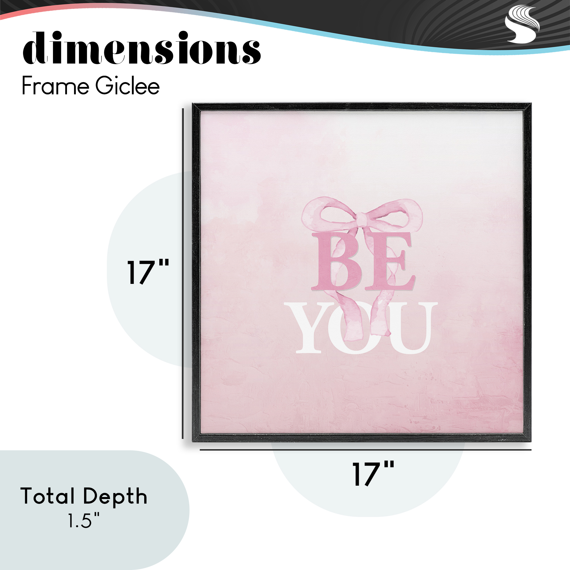 Feminine Be You Pastel Black Framed Giclee Art, design by Kim Allen
