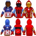 thumbnail image 2 of Nueva sudadera de otoño Superhéroe Capitán Suéter Coches Dibujos animados Top Cremallera Sudadera con capucha Ropa para niños 140 (6 años) Gao Jinjia LED, 2 of 2