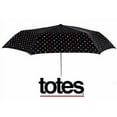 Totes NeverWet technology, AutoOpen AutoClose, Colorful Dots on Black 43" arc Umbrella