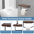 thumbnail image 4 of Dznils Wall Mount Stainless Steel Toilet Paper Holder with Wood Shelf, 7.8" x 4.7"x 4.7", Brown, 4 of 11