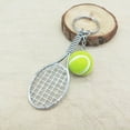 thumbnail image 3 of Llavero de raqueta de tenis, llavero de metal Llavero creativo Llavero deportivo Pelota de tenis 4 piezas, 3 of 4