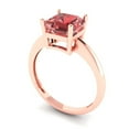 thumbnail image 2 of Solitaire Engagement Ring for Women - 2ct Natural Garnet in 14K Rose Gold Promise Ring, 2 of 6