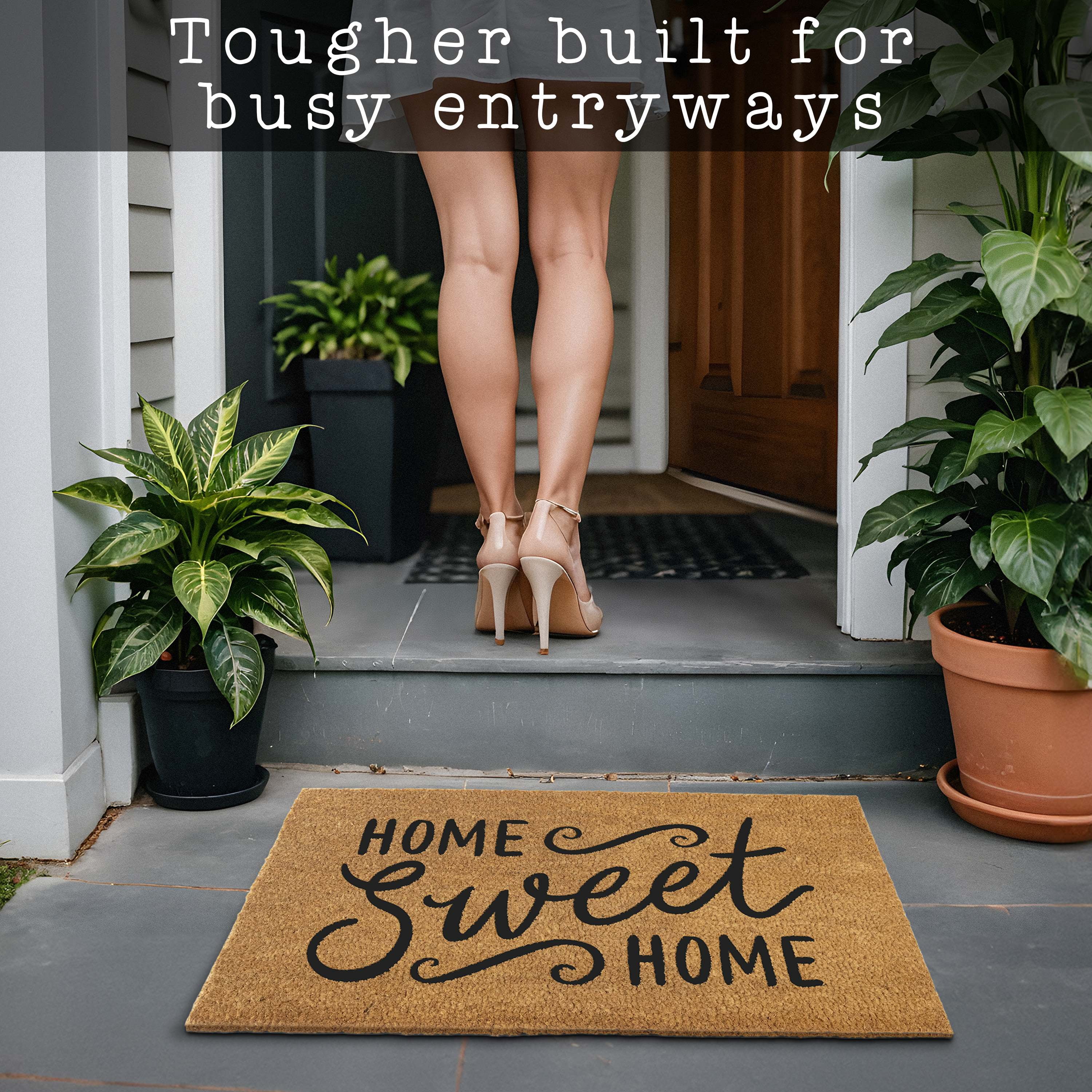 MAINEVENT Home Sweet Home Coir Doormat 30x17 Inch, Outdoor Welcome Mat