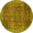 thumbnail image 1 of Ahgly Company Indoor Round Oriental Yellow Modern Area Rugs, 6' Round, 1 of 4