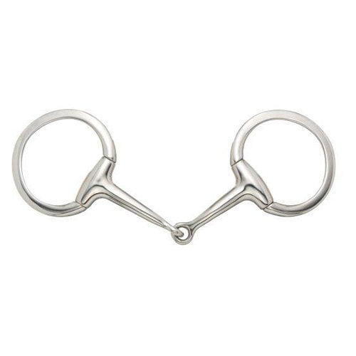 Kelly Silver Star Eggbutt Flat Rings Snaffle Bit 5" mouth Stainless Steel 