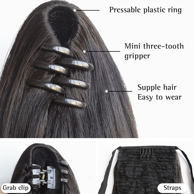 Ocelot Long Hair Extension Synthetic Clip Ponytail Wig Clip High Ponytail Natural Curly Hair Accessories On Woman's Ponytail
