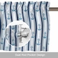 thumbnail image 6 of Ocean Anchor Valance Curtain Blue Striped Window Valances Rod Pocket Short Curtains Window Treatments for Kitchen Bedroom Bathroom Laundry 42" x 18", 6 of 9