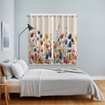 thumbnail image 4 of Colorful Spring Floral Kitchen Curtains 63 Inch Length, Elegant Summer Botanical Rustic Grommet Top Bedroom Living Room Curtains, Light Filtering Cafe Curtain Drapes 2 Panels Set 84''x63'', 4 of 9