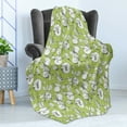 thumbnail image 4 of Tangerine Soft Flannel Fleece Throw Blanket, Repeating Pattern of Sketch Drawn Citrus Fruit with Leaves, Cozy Plush for Indoor and Outdoor Use, 50" x 60", Pistachio Green Emerald, by Ambesonne, 4 of 5