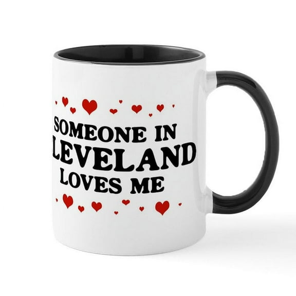 CafePress - Loves Me In Cleveland Mug - 11 oz Ceramic Mug - Novelty Coffee Tea Cup