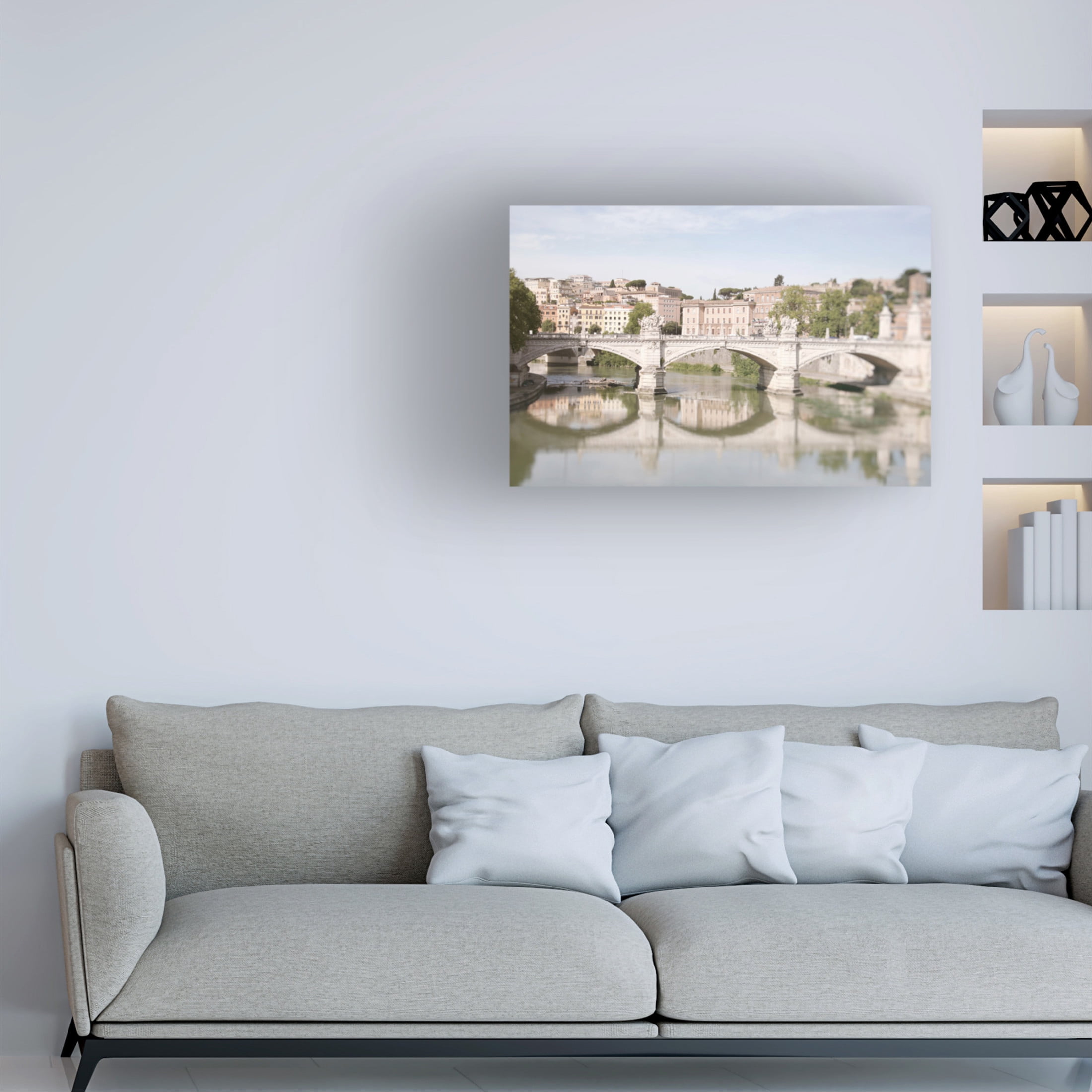 Canvas Wall Art - Carina Okula 'Moments in Rome by the Tiber' Wall Art for Living Room, Bedroom, or Office Décor by Trademark Fine Art - 32 x 22 Inches