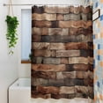 thumbnail image 3 of Western Barn Door Small Stall Shower Curtain, Waterproof Shower Curtains for Bathroom, Vintage Farmhouses Wooden Door Brown Washable Fabric Bath Curtain for Bathtub Decoration with Hooks 36x72 Inches, 3 of 9
