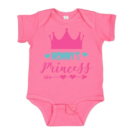 

Inktastic Mommy s Princess Crown Hearts - Pink Blue Girls Baby Bodysuit