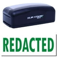 thumbnail image 1 of Large Pre-Inked Redacted Stamp, Slim 1854, Ultra Slim Design, Impression Size 1-13/16" by 2-1/2", Up to 25,000 Impressions - Green Ink, 1 of 10