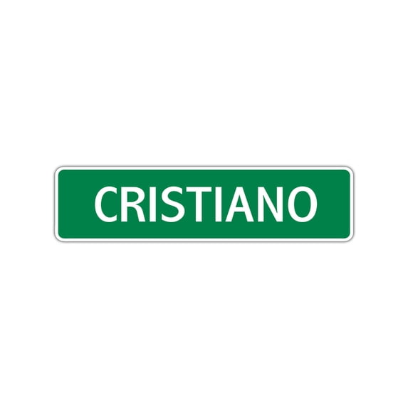 Cristiano Boys Children Name Letter Indoor Outdoor Unique Printed Label Wall Plaque Decoration Aluminum Metal Sign 4"x13.5"