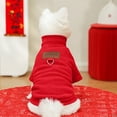 thumbnail image 4 of Fleece Sweater,Turtleneck Sweatshirt,Pet Pullover Jumper,Cat Apparel,dachshund sweater,dog sweathers for small dog,Red L, 4 of 8