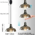thumbnail image 4 of FSLiving Retractable Lift Droplight H-Type Track Light Brown Glass Shade with 2.4GHz 3-Zone Remote Control Stepless dimming Auto Retractable Dimmable Track Mount for Family Room - 1 Light, 4 of 9