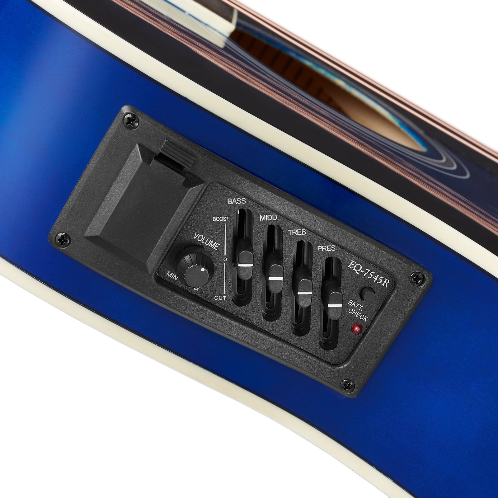 Ashthorpe Full-Size Cutaway Thinline Acoustic Electric Guitar Package, Blue