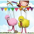 thumbnail image 2 of Ostrich Puppets Hand Marionette Puppet pink, 2 of 2