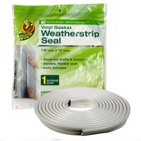 Duck Brand Vinyl Gasket Weatherstrip Seal - White, .88 in. x 17 ft