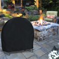 thumbnail image 3 of Firewood Log Rack Cover, Waterproof Outdoor Log Hoop Cover, Dry Wood Pile Rack Storage Tarp Cover Windproof UV Resistant Sun Snow BLACK101.5x61x104, 3 of 4
