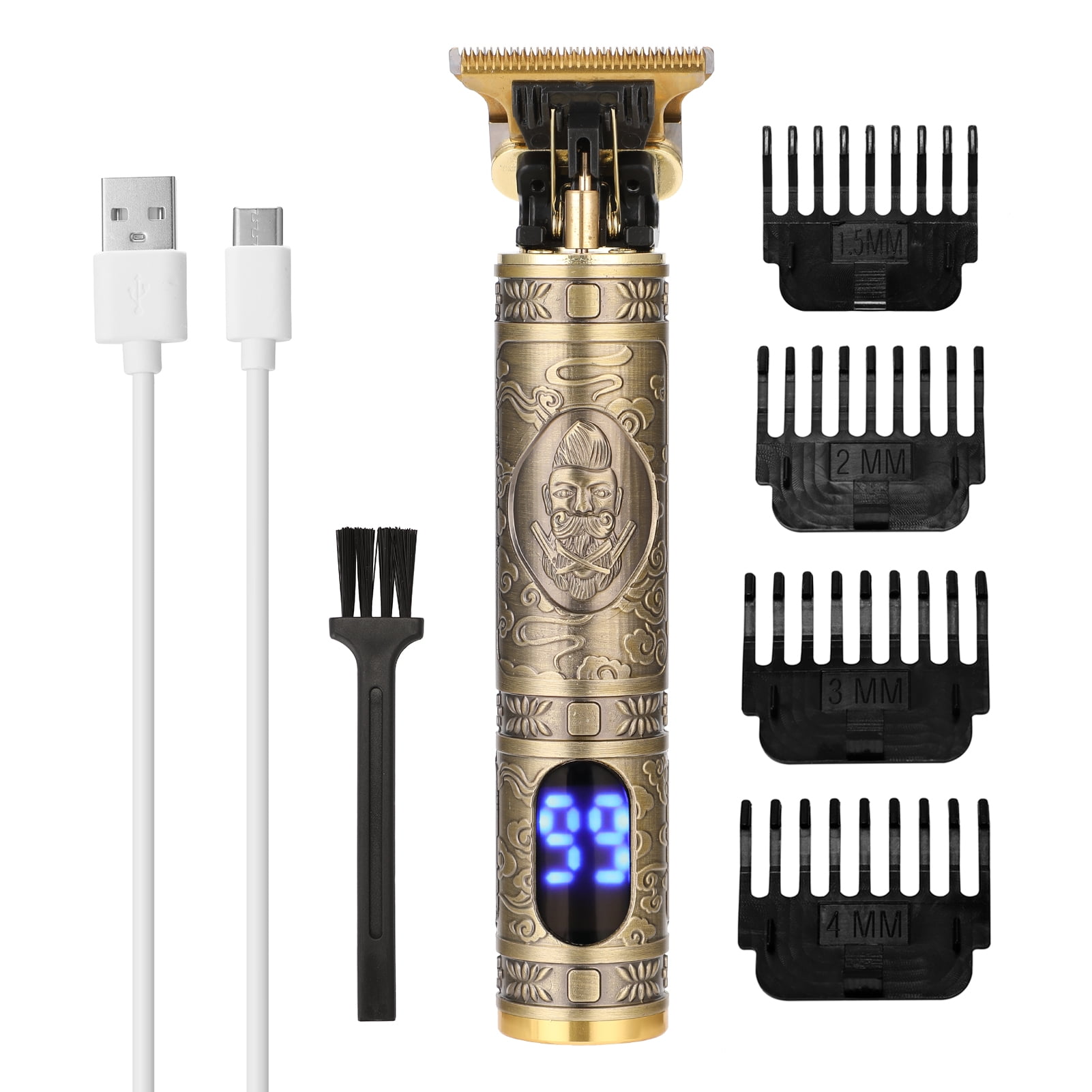Battery Display Hair Cutter Professional USB Hair Trimmer Men Rechargeable Electric Powerful Haircut Machine Carving Hair Tool
