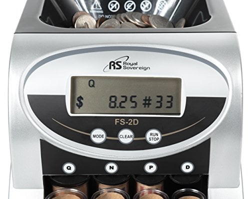 4 Row Electric Coin Counter with Patented Anti-Jam Technology & Digital Counting Display,Black New 
