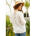 thumbnail image 2 of Celeste's Women's Summer Elbow Sleeve Textured blouse Tunic top S-3X, 2 of 4