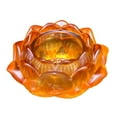 thumbnail image 2 of Crystal Lotus Tea Light Holder, Kingtowag Brown Prayer Decorative Candlestick, Colorful Glass Butter Base Lotus Leaf Candle Holder for Romantic Home Decor, 2 of 6
