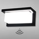 thumbnail image 1 of Lámpara de pared LED para exteriores de 18 W con sensor de movimiento, luz blanca fría de 6000 K, IP65, resistente al agua, moderna iluminación decorativa de aluminio para pasillos, caminos y jardines, 1 of 5