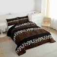 thumbnail image 3 of jejeloiu Chic Zebra Print Full Size Comforter Sets,Leopard Cheetah Stripe Bedding Comforter Set,Brown Black Lines Bedding Sets For Teens,Super Cozy Room Decor Reversible,3 Pieces, 3 of 8