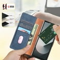 thumbnail image 2 of For Samsung Galaxy Z Fold 7 Phone Case Wallet,[RFID-Blocking] [Card Holder/Cash Slots] [Kickstand] Magnetic Clasp Leather Protective Flip Cover Men Women for Samsung Galaxy Z Fold 7,Blue, 2 of 9