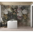 thumbnail image 4 of Floral Wallpaper Wall Mural - Vintage Flowers on Wood, 4 of 5