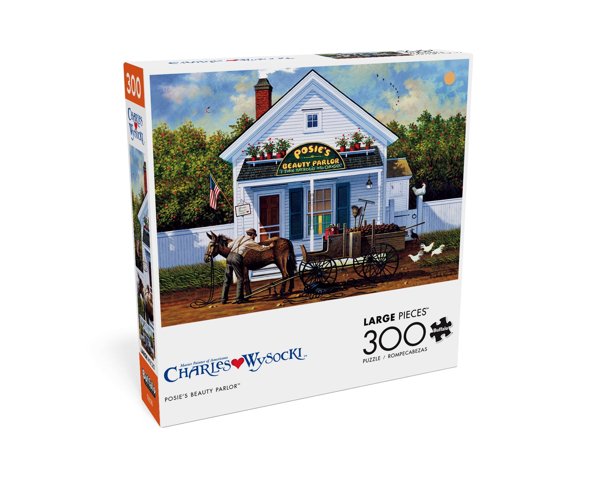 Buffalo Games 300-Piece Charles Wysocki Posie's Beauty Parlor Interlocking Jigsaw Puzzle