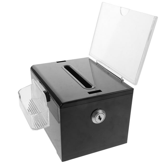HLONK Secure Donation Box with Lock and Slot Donation Box Suggestion Box with Lock Complain Letter Box Donation Box for Fundraising