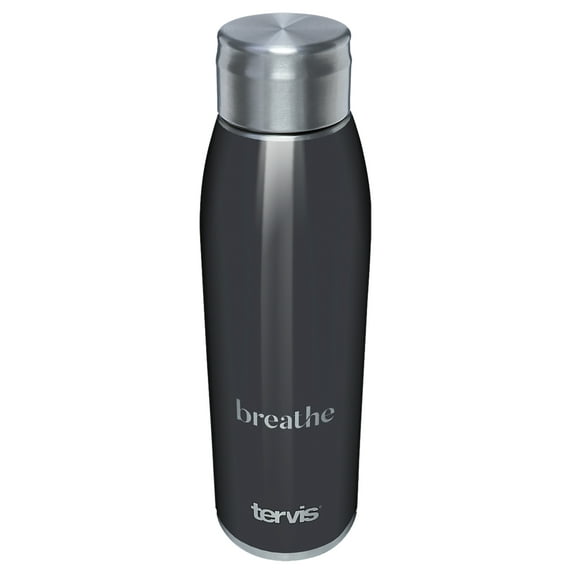 Tervis Triple Walled Breathe Insulated Tumbler Cup Keeps Drinks Cold & Hot, 17oz Water Bottle, Stainless Steel
