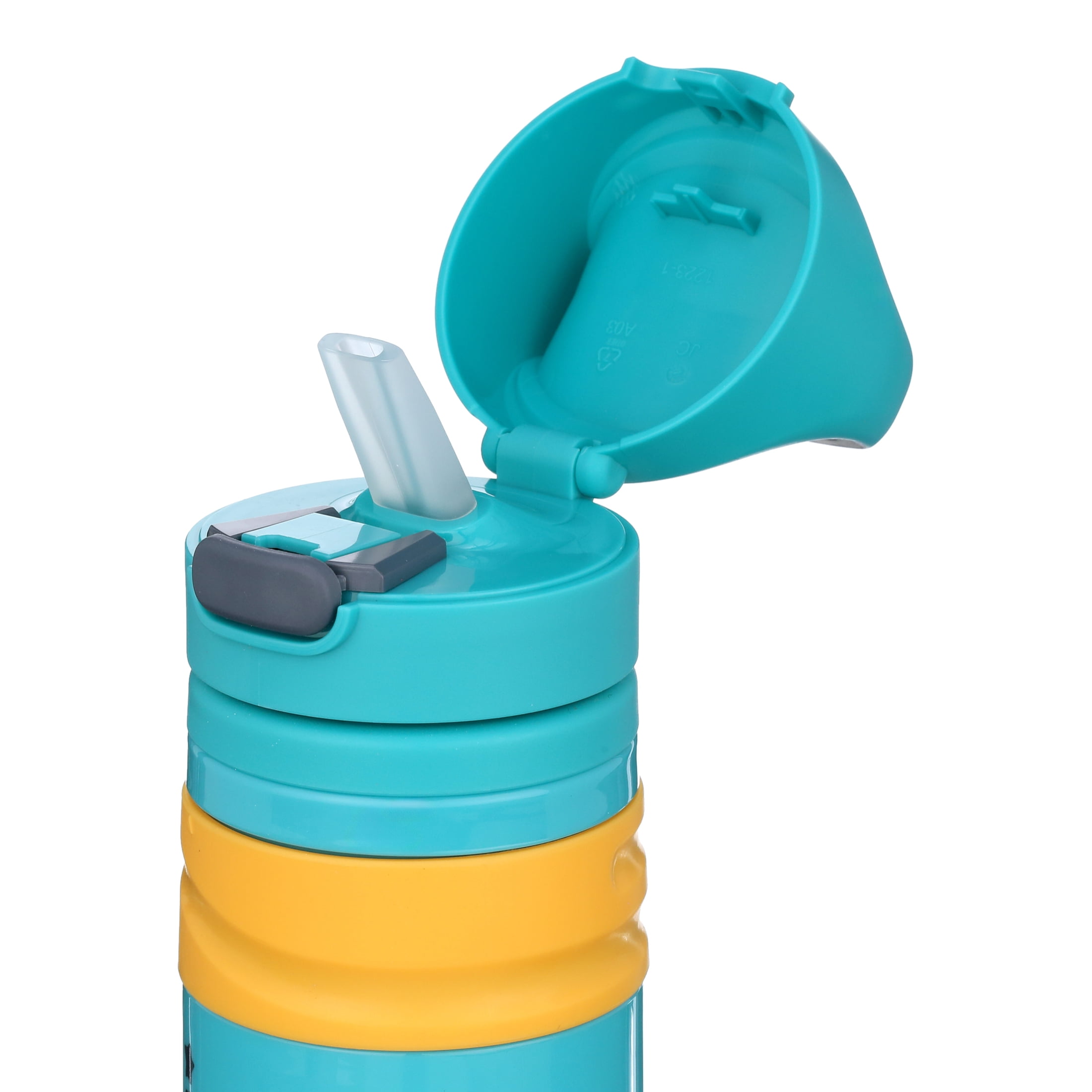 Tommee Tippee Insulated On-the-Go Straw Cup, 11oz, 18 Months+, Spill Proof Toddler Water Bottle Push-To-Open Lid Helps Keep Spout Clean, Blue, 1 count