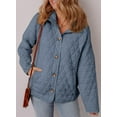 thumbnail image 3 of Women's Lightweight Diamond Quilted Jacket Casual Winter Open Front Button Down Puffer Coat Outwear Cardigan, 3 of 6