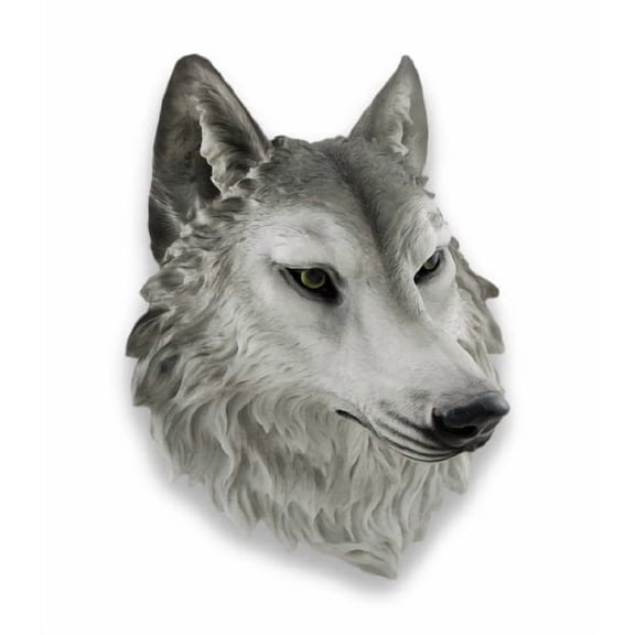 `Remus` Gray Wolf Head Mount Wall Statue Bust 16 In.