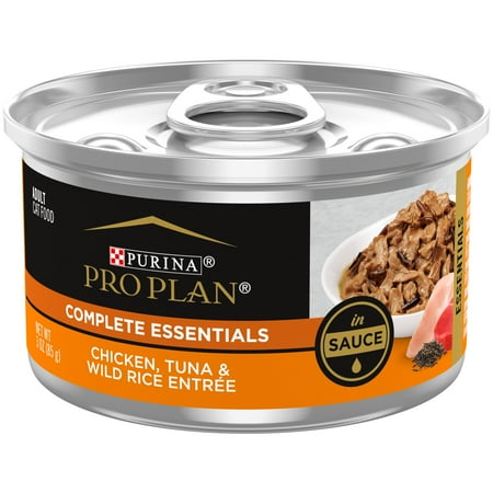 UPC: 0038100170248 | (24 Pack) Purina Pro Plan Gravy Wet Cat Food COMPLETE ESSENTIALS Chicken Tuna & Wild Rice Entree in Sauce 3 oz. Pull-Top Cans