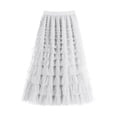 thumbnail image 3 of DuoJiaJ Women's Fashionable And Casual New Mid Length Long Skirt With Skirt And Half Body Skirt Skirts For Women White S, 3 of 3