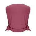 thumbnail image 6 of Wyobmus Women's Going Out Tank Tops Casual Round Neck Sleeveless Side Split T-Shirt Blouse Loose Tie Knotted Basic Tops A-Burgundy, 6 of 7
