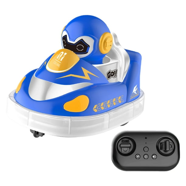 Coche de choque RC con luces que choca contra los oponentes. Regalos creativos. Juguetes de coches de batalla. azul