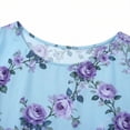 thumbnail image 5 of Craaazy Women's Plus Size Floral Print 3/4 Sleeve Crewneck T-Shirt - Casual Curved Hem Top Comfort & Style for Everyday Wear Gifts, 5 of 7